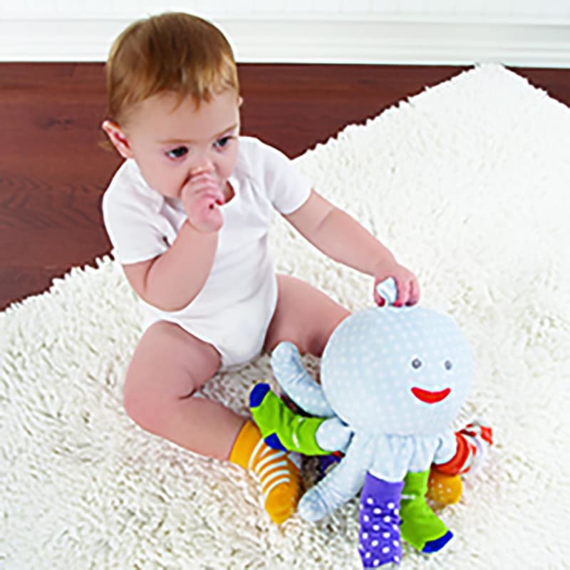 Mr. Sock T. Pus Plush Plus Octopus with 4 Pairs of Socks (Blue) von Baby Aspen