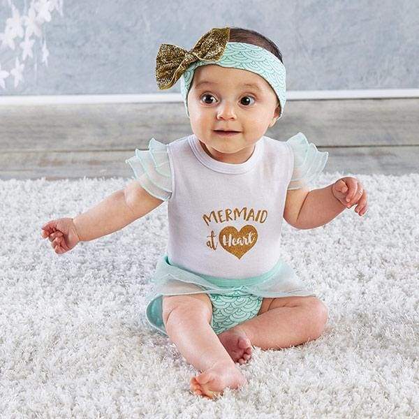My First Mermaid Outfit with Headband (0-6 Months) von Baby Aspen