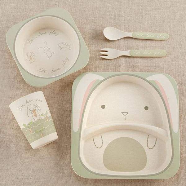 Natural Baby Bamboo Bunny 5-Piece Feeding Set von Baby Aspen