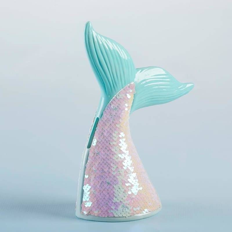 Reversible Sequin Mermaid Tail Porcelain Bank von Baby Aspen