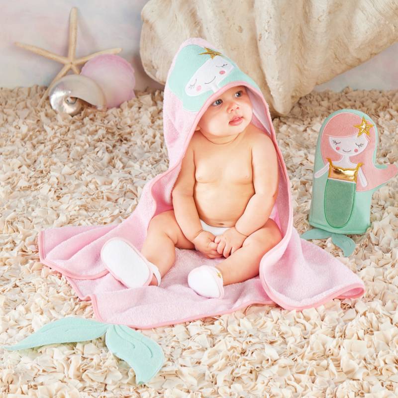 Simply Enchanted Mermaid 4-Piece Bath Time Gift Set von Baby Aspen