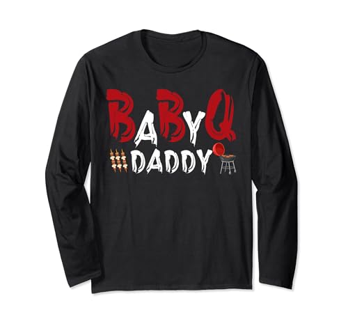 Passender Grill zum Thema Daddy Baby BBQ Shower für die ganze Familie Langarmshirt von Baby BBQ Shower Barbecue Matching Apparel