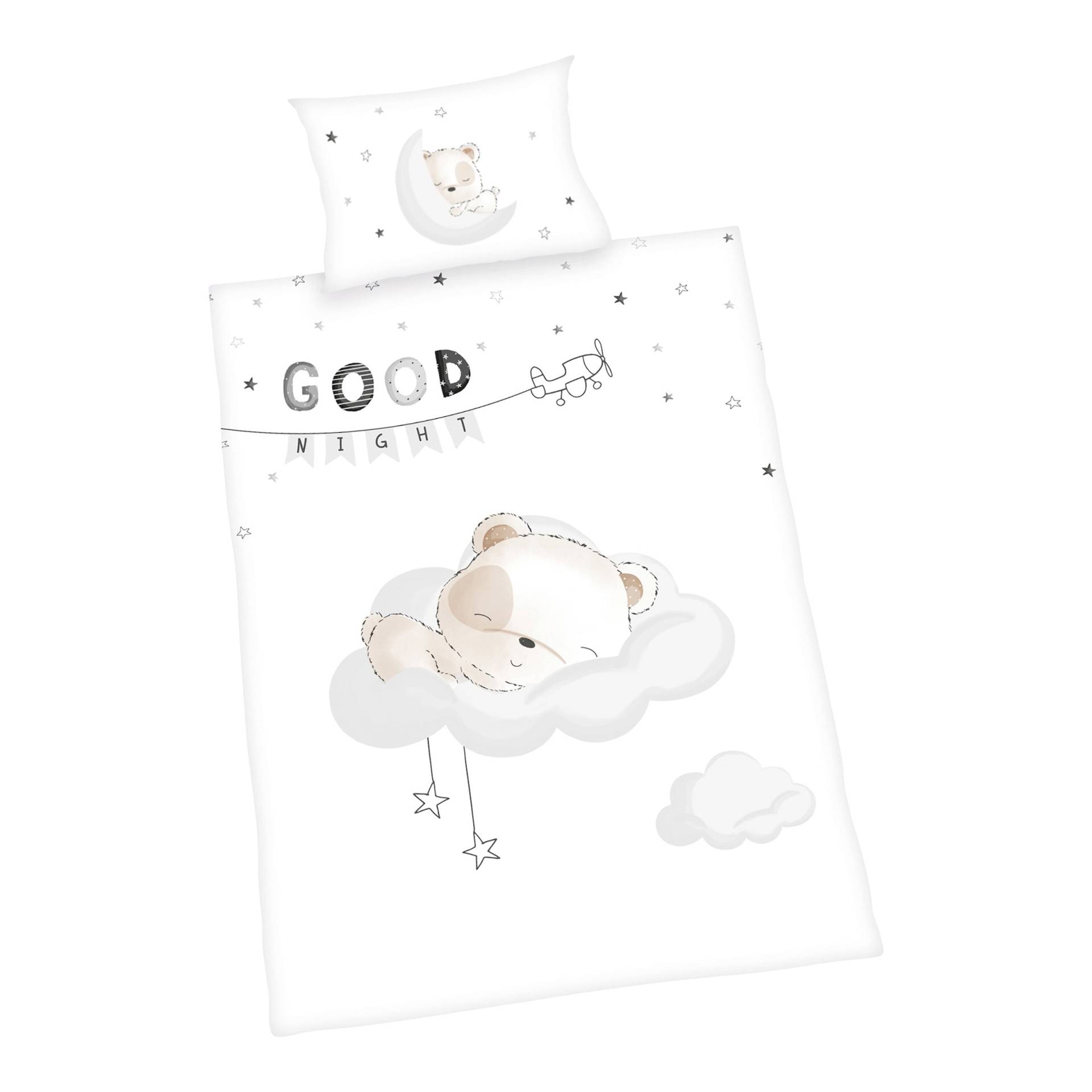 Baby Best Flanell Wende-Sleeping Bettwäsche Little Bear 40x60 / 100/135 cm von Baby Best