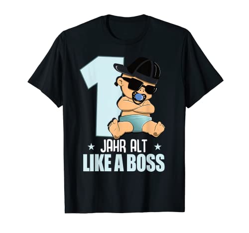 Baby 1. Geburtstag Junge Mädchen 1 Jahr Like a Boss Kinder T-Shirt von Baby Birthday 1. Kindergeburtstag Junge Mächen