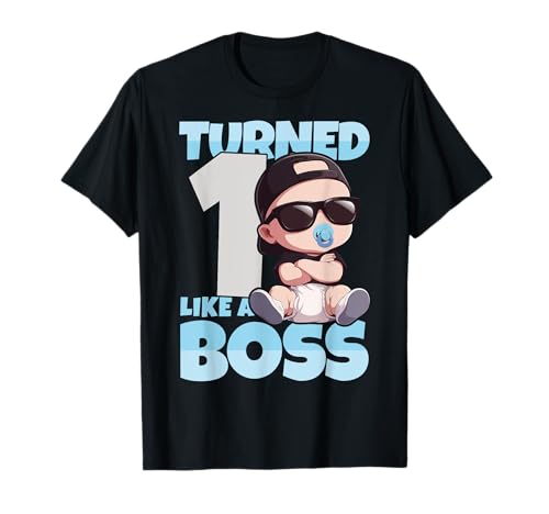 Baby 1. Geburtstag Junge Mädchen 1 Jahr wie ein Boss Kinder T-Shirt von Baby Birthday 1. Kindergeburtstag Junge Mächen