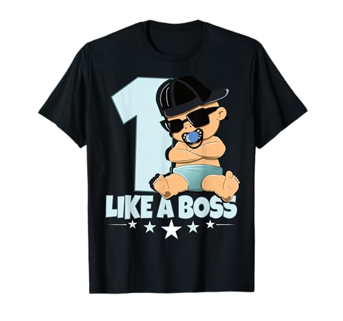 Baby 1. Geburtstag Junge Mädchen 1 Jahre Like a Boss Kinder T-Shirt von Baby Birthday 1. Kindergeburtstag Junge Mädchen