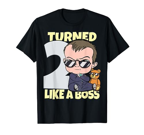 Baby 2. Geburtstag Junge Mädchen 2 Jahre Like a Boss Kinder T-Shirt von Baby Birthday 2. Kindergeburtstag Junge Mädchen