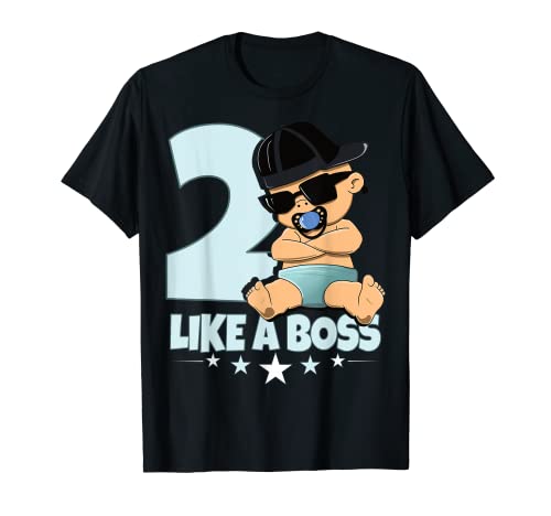 Baby 2. Geburtstag Junge Mädchen 2 Jahre Like a Boss Kinder T-Shirt von Baby Birthday 2. Kindergeburtstag Junge Mädchen