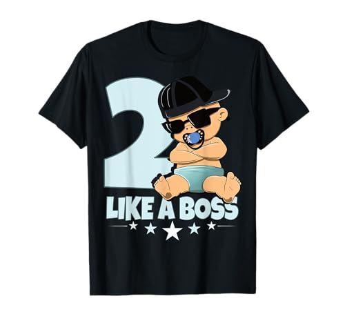 Baby 2. Geburtstag Junge Mädchen 2 Jahre Like a Boss Kinder T-Shirt von Baby Birthday 2. Kindergeburtstag Junge Mädchen
