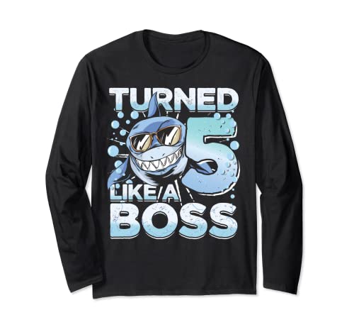 Kinder 5. Geburtstag Haifisch Junge 5 Jahre Like a Boss Hai Langarmshirt Kinder 5. Geburtstag Haifisch Junge 5 Jahre Like a Boss Hai Langarmshirt von Baby Birthday 5. Kindergeburtstag Junge Mädchen