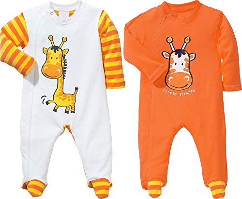 Erwin Müller Baby-Schlafanzug 2er-Pack mit Druckmotiv Interlock-Jersey mandarine Größe 50 / 56 von Baby Butt