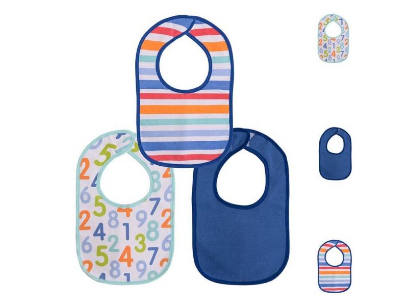 Baby Care Lätzchen Babylätzchen 3er Set, (1-St), Selbstverschluss einlagig, wasserdicht, Baumwolle von Baby Care