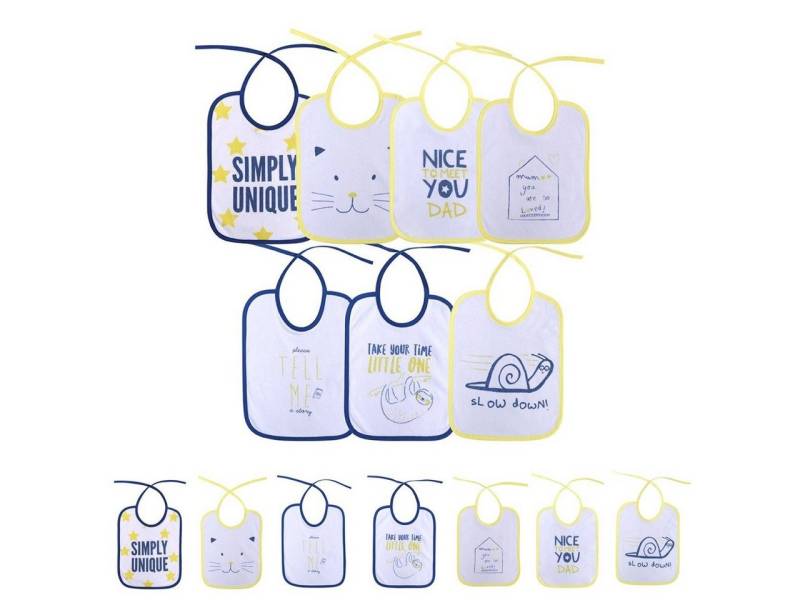 Baby Care Lätzchen Babylatz 7-teiliges Set, (1-St), zweilagig, waschbar, Bindebänder, ab Geburt von Baby Care