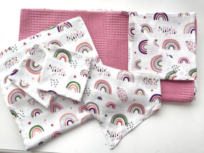 Baby Fancyroom Stoffwindeln Musselin Set Waffelpique 100% Baumwolle Mulltuch Spucktuch Babydecke (Mulltuch, Mulltücher, Halstuch, Wendedecke, Waffelstoff, große Farbauswahl, Stoffwindel, Spucktuch, Spucktücher, Babydecke), 100% Baumwolle von Baby Fancyroom