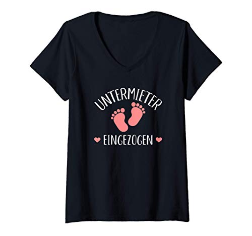 Damen Baby Untermieter eingezogen T-Shirt mit V-Ausschnitt von Baby Geschenke