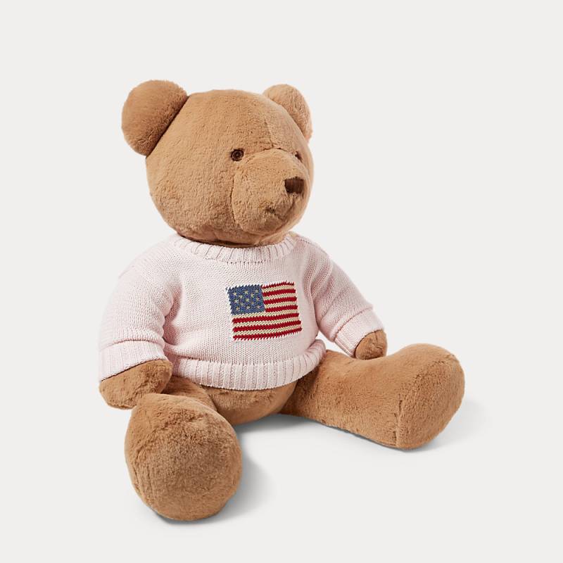 Großer Polo Bear mit Flaggenpullover von Ralph Lauren