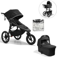 baby jogger Kombi-Kinderwagen Summit X3 Midnight Black inklusive Babywanne Deluxe 2 und Wetterschutz von Baby Jogger