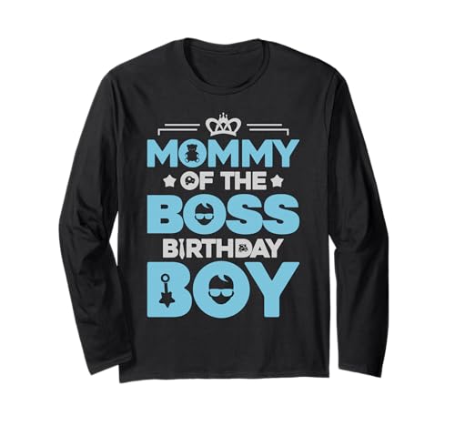 Mommy of The Boss Geburtstagsparty-Outfit wie eine Boss-Mama Langarmshirt von Baby Like a Boss Birthday Family Outfits