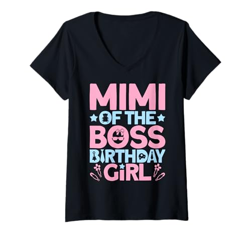 Damen Mimi of The Boss Geburtstagsparty-Outfit Like A Boss Mimi T-Shirt mit V-Ausschnitt von Baby Like a Boss Merch