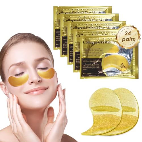 24 Paar Augenpads,Gel-Eyepads,Eye Patch Hydrogel,Kühlende und Erfrischende Augen Pads Masken,Gegen Augenringe Tränensäcke Falten Dunkle Kreise Puffiness(24k Gold) von Baby Molove