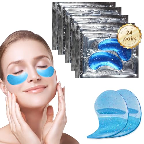 24 Paar ugenpads Hyaluronsäure Collagen,Premium Hydrogel Augenpads,Gel-Eyepads,Eye Patch Hydrogel,Kühlende und Erfrischende Augen Pads Masken,Gegen Augenringe Tränensäcke Falten Dunkle Kreise(Blu) von Baby Molove