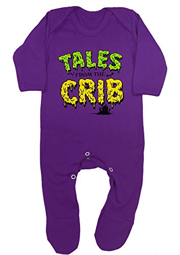 Baby Moo's Lustiger Baby-Schlafanzug für Jungen oder Mädchen | Alternative Tales from the Crib – Halloween, Gothic-Babykleidung oder Neugeborenes Geschenk, violett, 6-12 Monate von Baby Moo's