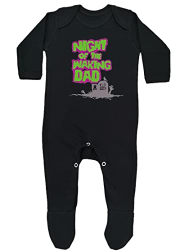 Baby Moo's Night of the Waking Dad Zombie Schlafanzug für Jungen oder Mädchen | Alternativ lustiges Horrorfilm Baby Outfit | Halloween, Gothic Babykleidung oder Neugeborenes Geschenk UK, Schwarz , 68 Baby Moo's Night of the Waking Dad Zombie Schlafanzug für Jungen oder Mädchen | Alternativ lustiges Horrorfilm Baby Outfit | Halloween, Gothic Babykleidung oder Neugeborenes Geschenk UK, Schwarz , 68 von Baby Moo's