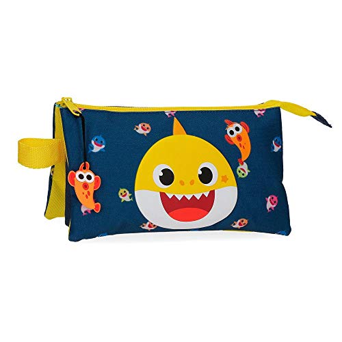 Baby Shark My Good Friend Dreifaches Federmäppchen Blau 22x12x5 cms Polyester von Baby Shark
