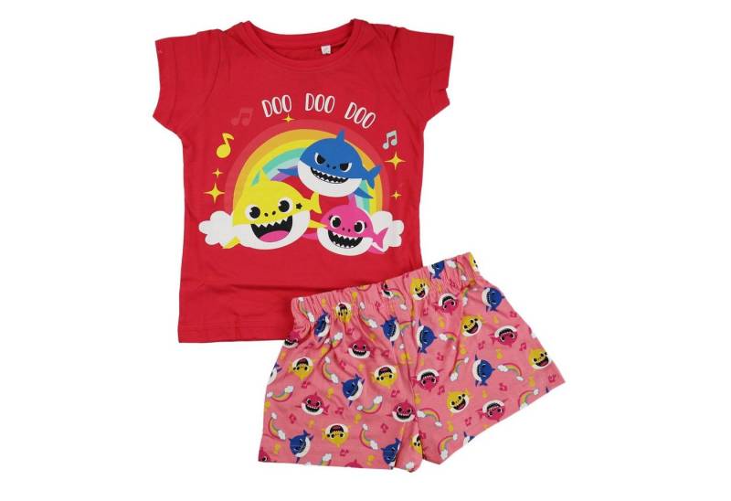 Baby Shark Schlafanzug Baby Shark Hai Kinder Baby Mädchen kurzarm Pyjama Gr. 92 bis 116 von Baby Shark