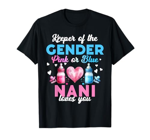Keeper of The Gender Nani Loves You Baby Ankündigung T-Shirt von Baby Shower Family Apparels