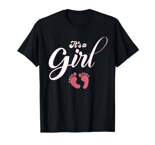 Its a Girl mit Füsschen Baby Party Shower Party T-Shirt T-Shirt von Baby Shower Party Stylez