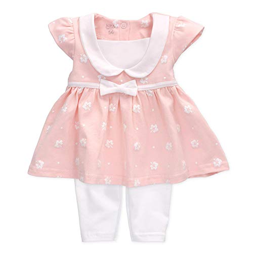 Baby Sweets® 2er Mädchen-Babykleidung als Baby-Set/Baby-Kleid als Outfit mit Leggings in Rosa-Weiß mit Schleife für Neugeborene & Kleinkinder/Erstausstattung für Mädchen/Größe 9-12 Monate (80) von Baby Sweets
