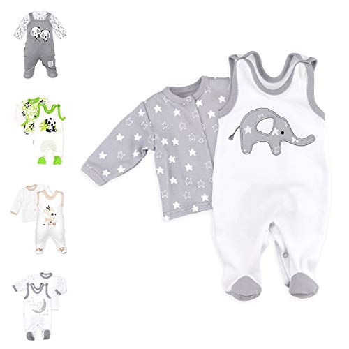 Baby Sweets 2er Strampler Set & Shirt für Mädchen und Jungen Verschiedene Größen, Grau - Little Elephant, 6 Monate (68) von Baby Sweets