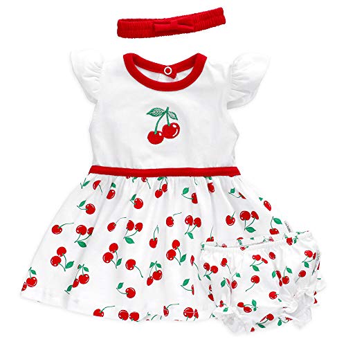 Baby Sweets 3er Babyset Kleid, Pumphose & Baby-Haarband/Newborn Babykleidung Mädchen Weiß-Rot/Babykleid Baby-Outfit im Kirschen-Motiv/Taufkleid Neugeborene & Kleinkinder / 6-9 Monate (74) von Baby Sweets