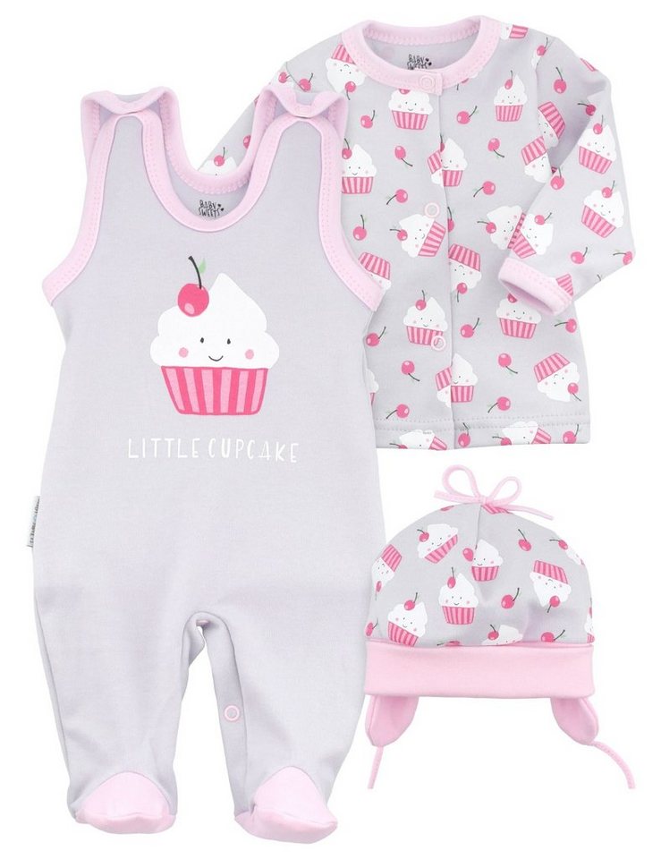 Baby Sweets Strampler Set Little Cupcake Cupcake (Set, 1-tlg., Shirt, Mütze, Strampler) von Baby Sweets