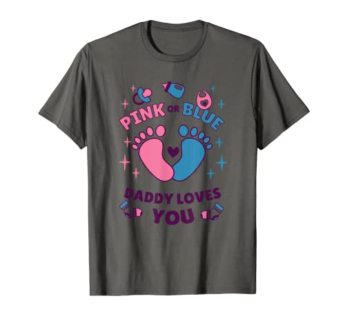 Herren Gender Reveal Party Team Pink Blau Vater Daddy Baby Shower T-Shirt von Baby Überraschung