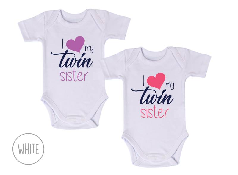 Zwillings-Baby-Mädchen, Ich Liebe Meinen Zwilling, Set Mit 2 Passenden Bodys, Baby-Mädchen-Zwillinge, Baby-Zwillings-Mädchen, Baby-Geschenk Für von BabyBodysuits