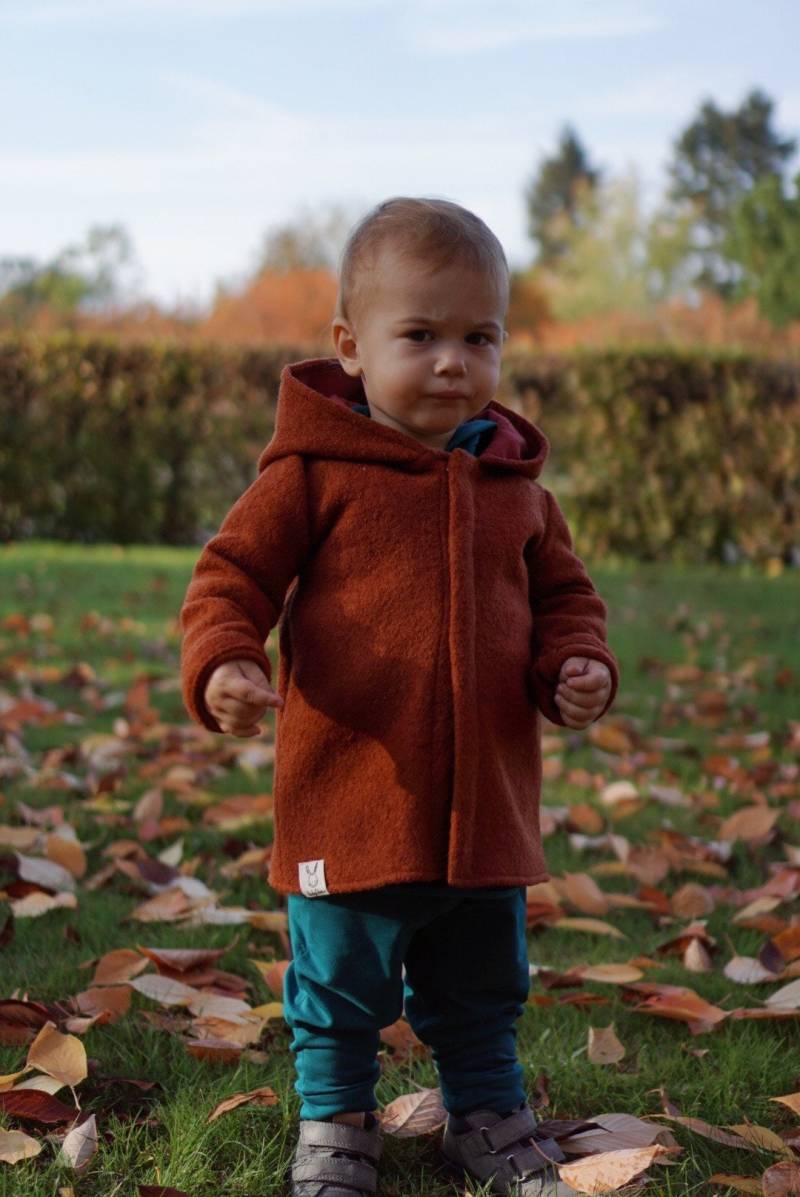 Walkjacke Kinder Und Kleinkinder, Jacke Aus Reiner Gekochte Wolle, Übergangs 100% Schurwolle von BabyDomBerlin
