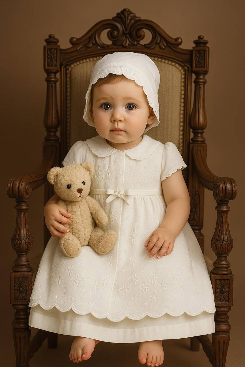 Ungetragenes Tauf- Oder Taufdreiteiler Set - Kleid Mantel Mütze Gr. 2 3T von BabyDresser