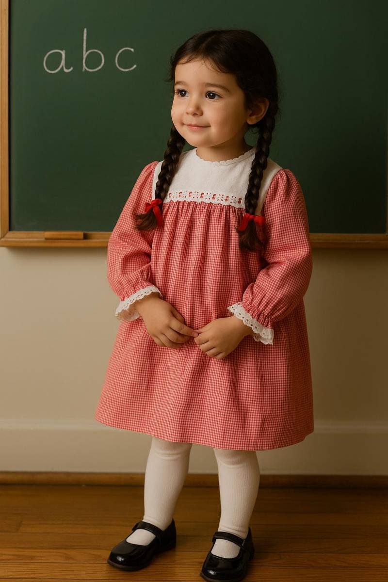 Vtg 1960Er Marshall Sinclair Rot Kariert Mit Weißem Eyelette Mieder - Valentinstag, Frühling, Schulkleinkind Kleid Sz. 3 -4T von BabyDresser