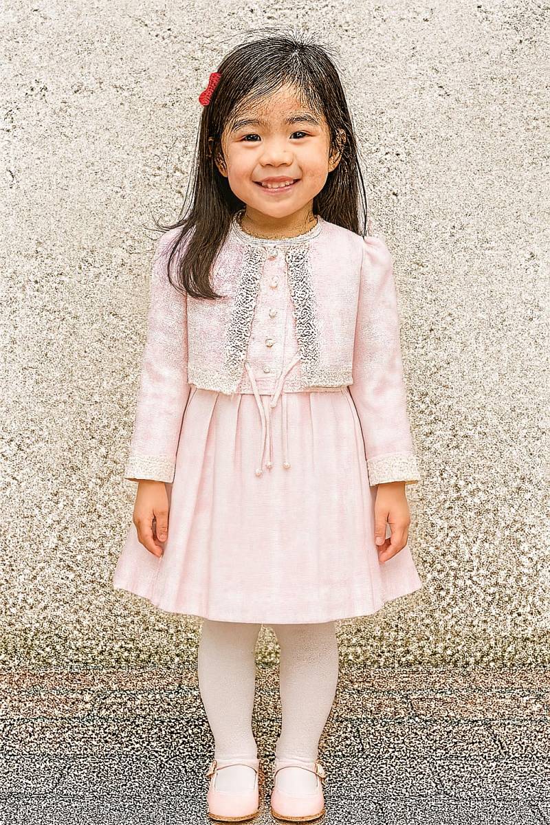 Vtg Rare Dorissa Pink Kariert Sommer Kirche Dress Set - Festkleid Jacke Gr. 5Yr von BabyDresser