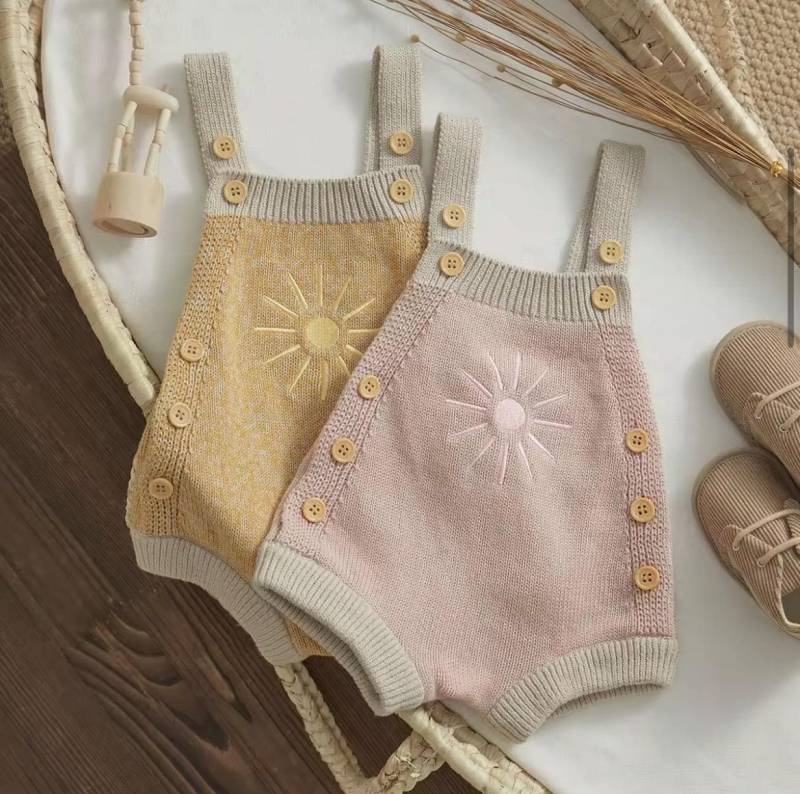 Baby Jungen/Mädchen Kleinkind Gemütlicher Ärmel Sonnenschein 100% Baumwolle Overall Strampler von BabyInBloomBoutique