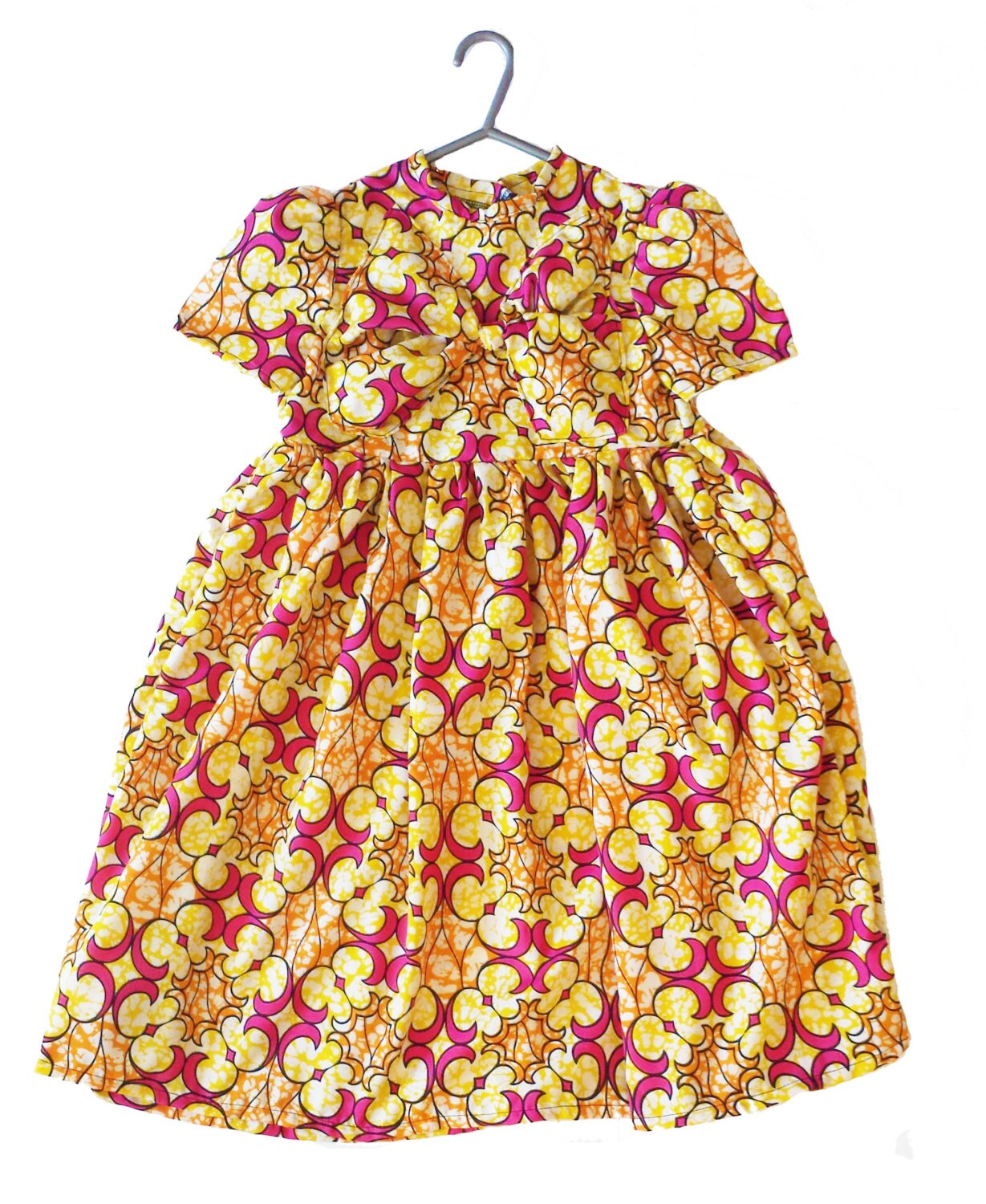 Gelb & Orange Schleife, Cap Sleeve Kleid | 5Yrs Größe Gelb & Orange Schleife, Cap Sleeve Kleid | 5Yrs Größe von BabyKhali