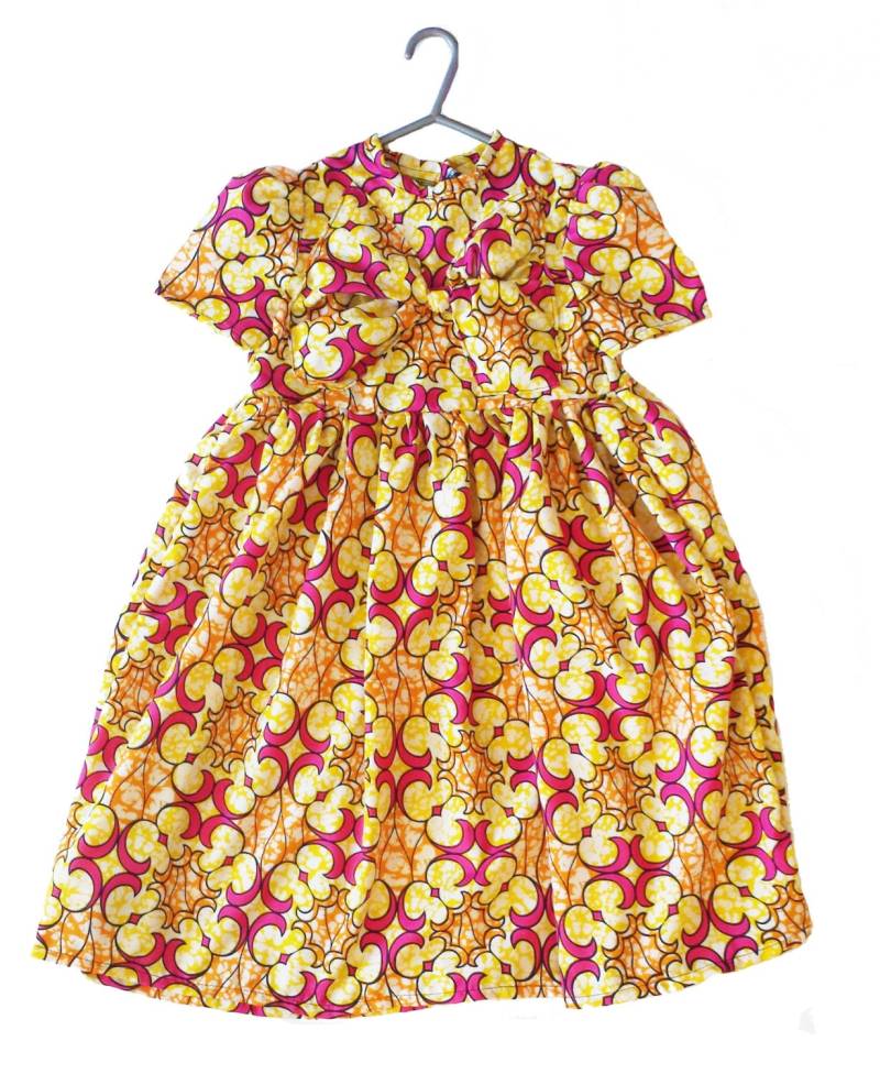 Gelb & Orange Schleife, Cap Sleeve Kleid | 5Yrs Größe von BabyKhali