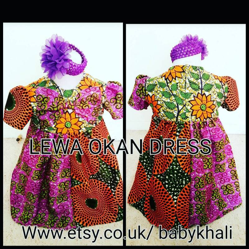 Lewa Okan Schleife, Kappe Ärmel Kleid Lewa Okan Schleife, Kappe Ärmel Kleid von BabyKhali