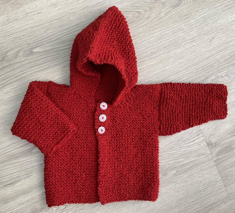 Hand Gestrickte Baby Kapuzenjacke. 0-3 Monate Hand Gestrickte Baby Kapuzenjacke. 0-3 Monate von BabyKnittingByIsabel