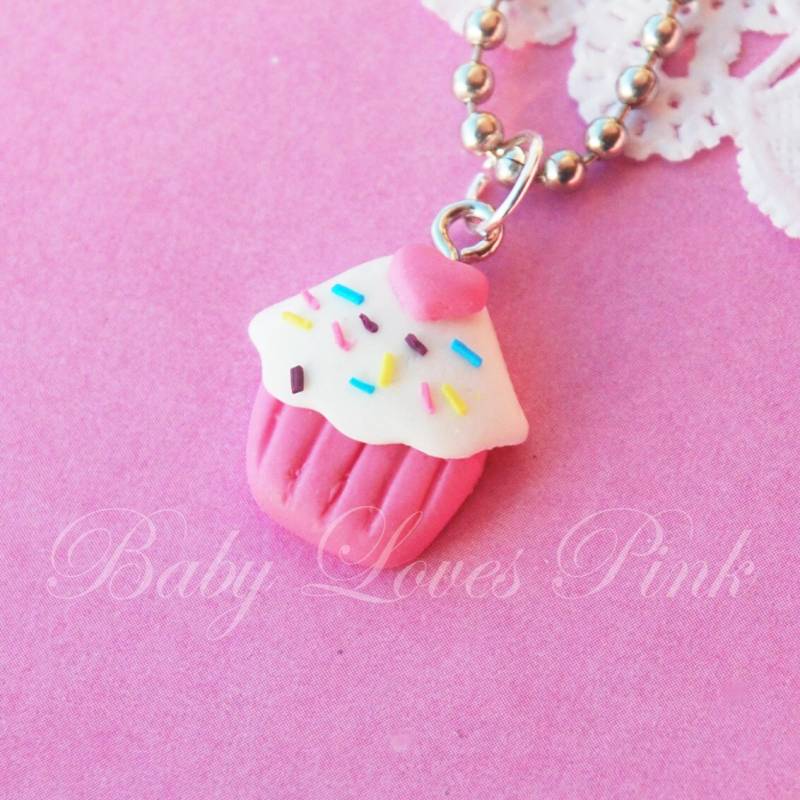 Herz Besprenkelt Cupcake Halskette | D1F1 Herz Besprenkelt Cupcake Halskette | D1F1 von BabyLovesPink