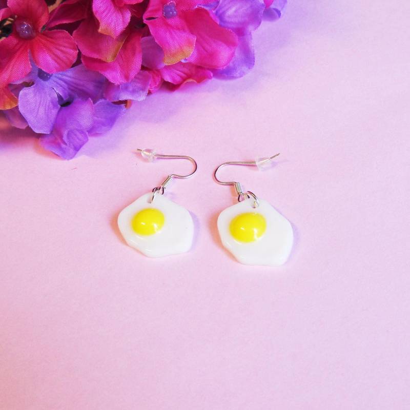 Ich Liebe Eier Ohrringe - Baumelnde Sunny Side Up Ei von BabyLovesPink