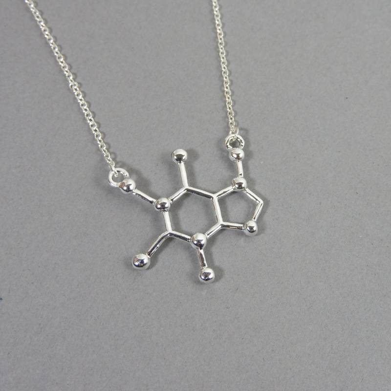Koffein Silber Halskette - Wissenschaft Molekül, Kaffee Liebhaber | T4 Koffein Silber Halskette - Wissenschaft Molekül, Kaffee Liebhaber | T4 von BabyLovesPink