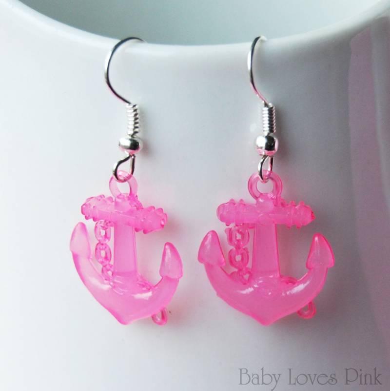 Maritime Ohrringe - Hellrosa Anker Maritime Ohrringe - Hellrosa Anker von BabyLovesPink